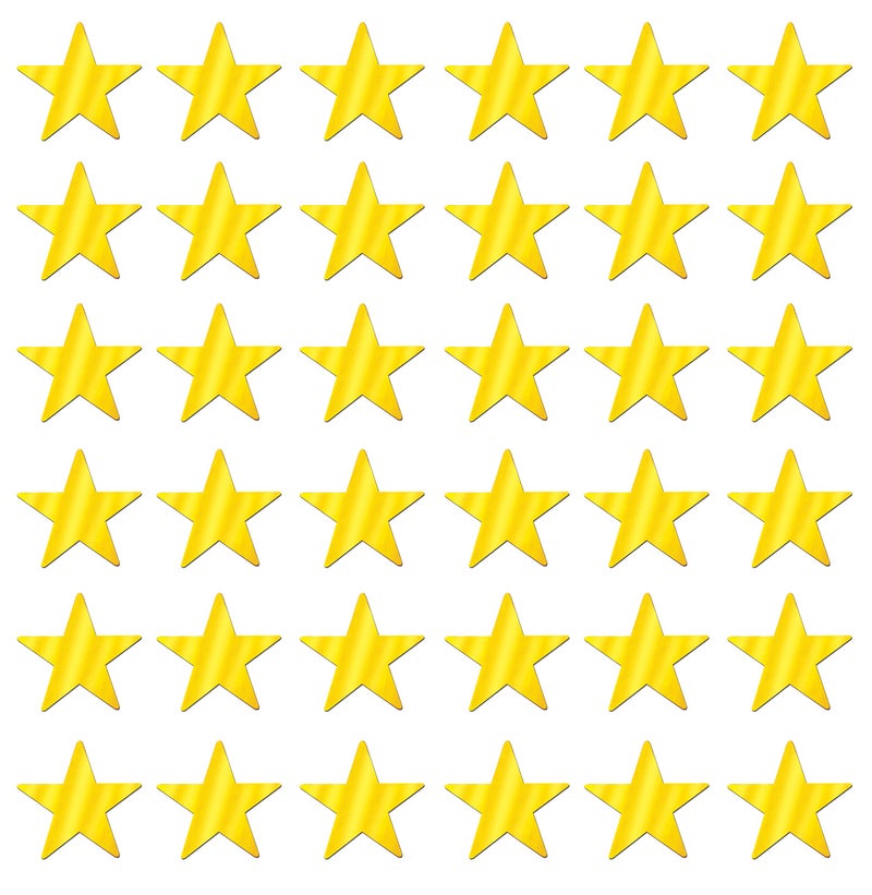 Beistle 36-Piece Foil Star Cutouts, 9-Inch Gold - Image 1